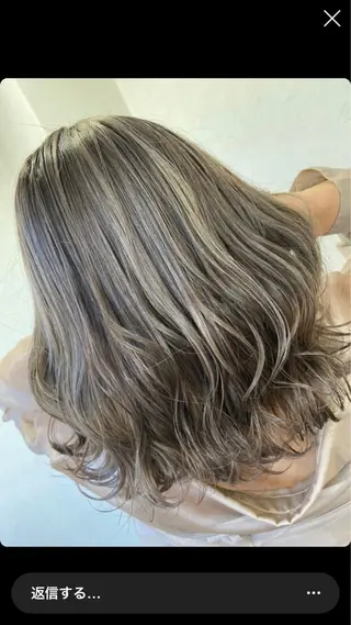ミディアム カラー パーマ ブリーチ毛縮毛矯正 👑山口のヘアスタイル