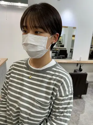 ショート カラー パーマ/透明感カラー /ボブ/吉田一生のヘアスタイル