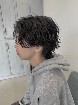 ショート パーマ メンズ hono🐬カラー 特化/ハイトーンのヘアスタイル