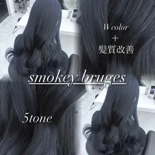 ロング カラー ヘアアレンジ 韓国レイヤーカット /韓国トレンドカラーのヘアスタイル