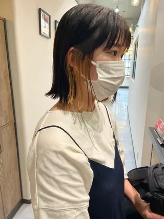 ミディアム カラー 田中 あやなのヘアスタイル