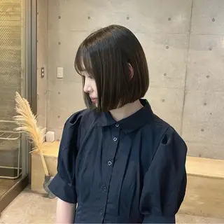 ショート カラー akane/ボブ /オリーブ/ブラウンのヘアスタイル