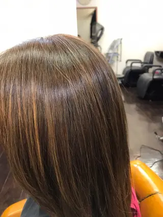 セミロング カラー 桧山 真のヘアスタイル