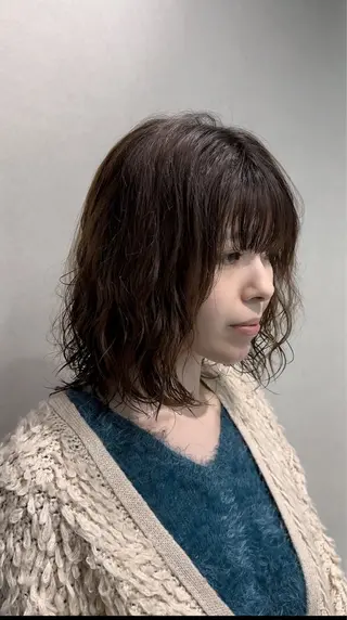 ミディアム パーマ 遠藤惟斗/自由が丘/ 透明感カラー/パーマのヘアスタイル