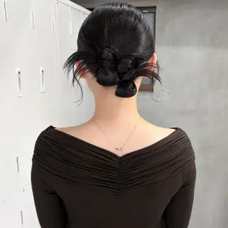 セミロング ヘアアレンジ riko/レイヤー/ 艶カラー/ヘアセットのヘアスタイル