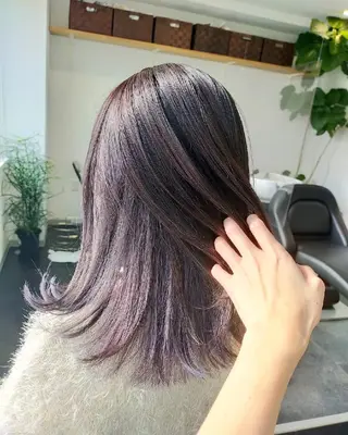 カラー セミロング JIL BLAN 京都所属・RU RIのヘアスタイル