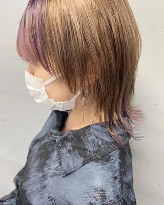 ショート ブリーチ/ウルフ ハッシュカット/石山のヘアスタイル