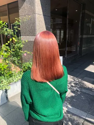 セミロング カラー 🫧オリーブカラー/ 酸性縮毛矯正銀座🫧のヘアスタイル