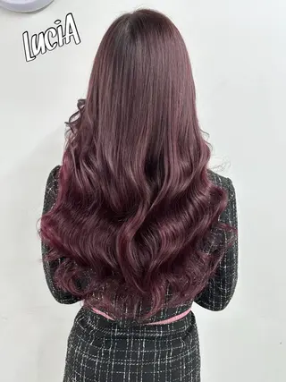 ロング カラー ヘアアレンジ エクステ LuciAのヘアスタイル