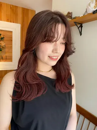 ロング カラー パーマ ヘアアレンジ メンズ キッズ ネイル マツエク・マツパ アイブロウ Uil所属・インナーカラー/ KANAのヘアスタイル