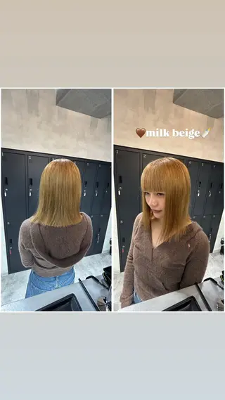 ミディアム 茅ヶ崎/ハイトーン/ Ramuのヘアスタイル