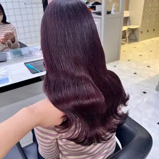 セミロング カラー ヘアアレンジ 💕上野美容師☁ ブリーチ💖サワのヘアスタイル