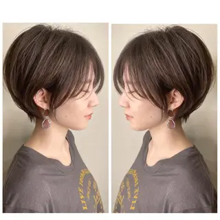 ショート カラー 京都大人女性ショート 徒歩1分/秋山のヘアスタイル