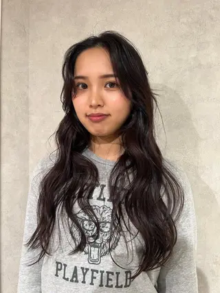 ロング カラー ayano🍒パーマ 暖色カラーのヘアスタイル