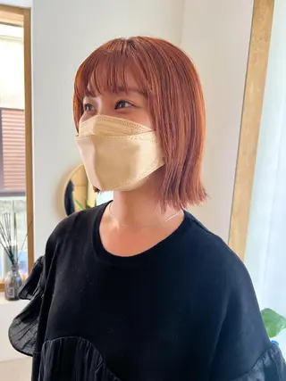 ミディアム カラー ミディアムパーマ /癖毛パーマのヘアスタイル