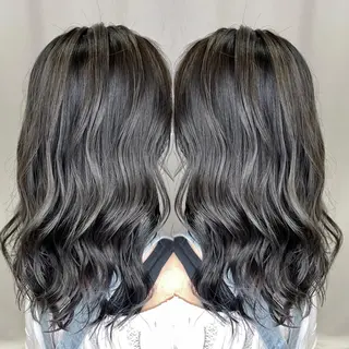 ミディアム カラー 縮毛/レイヤー 韓国/橋口のヘアスタイル