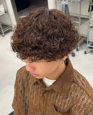 パーマ メンズ 鶴田 来夢のヘアスタイル