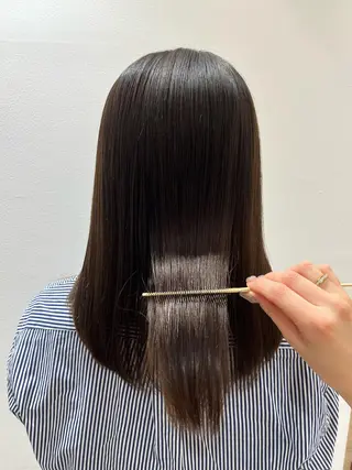 セミロング パーマ 《艶髪縮毛矯正》 かのん☽⑅ ˖のヘアスタイル