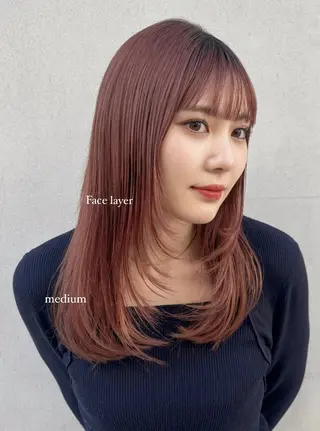 セミロング レイヤー×透明感 ヘアセット/ミサトのヘアスタイル