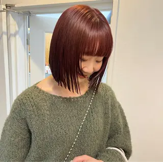 ミディアム ボブパーマ🥣KON コンナツミのヘアスタイル