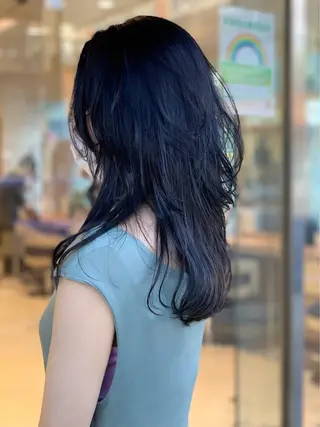 ロング カラー SENA 再現性 パーマと縮毛矯正のヘアスタイル