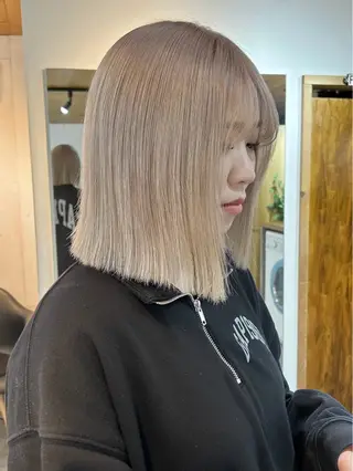 ミディアム カラー 韓国/ハイトーン/ ボブ🎀MIKU🎀のヘアスタイル