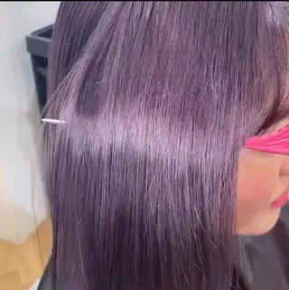 ロング salowin 原宿 aroa所属・韓国／ハッシュカット ／透明感カラー／金野のヘアスタイル