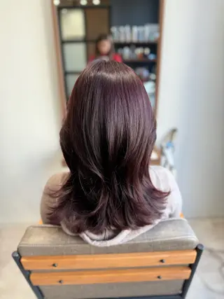 ミディアム カラー 舟橋 瑞稀のヘアスタイル