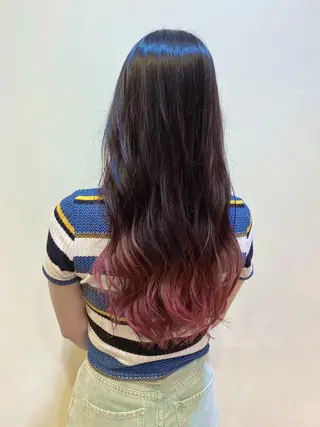 ロング カラー 艶 透け感カラー 似合わせ 齊木 勇人のヘアスタイル