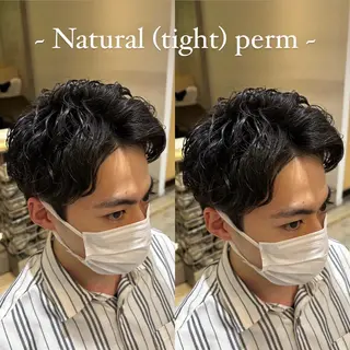 ショート カラー パーマ メンズ 艶髪カラー/透明感 美髪/白髪/ﾑﾅｶﾀのヘアスタイル