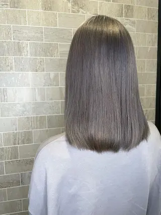 ミディアム ブリーチ毛矯正.髪質 改善.髪にドラマをのヘアスタイル