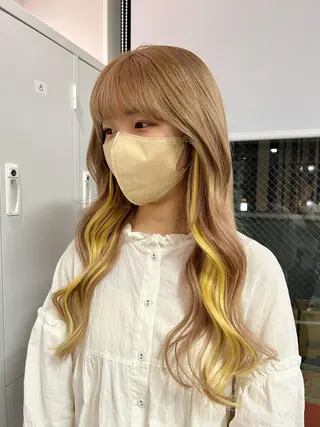 ロング カラー ハイトーン&髪質改善 &韓国エクステ🤎のヘアスタイル