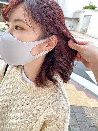 ミディアム カラー 韓国風デザイン 💐MIZUKI💐のヘアスタイル