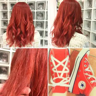 ロング カラー "PEPPU "所属・派手髪、ハイトーン ショートヘアShinのヘアスタイル