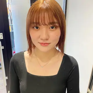 ミディアム カラー 🍊暖色×顔周り 🍊cocoroのヘアスタイル
