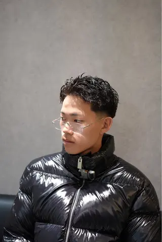 パーマ メンズ Men’s  salon ANSWER所属・SHIZUKU 大阪短髪フェードのヘアスタイル