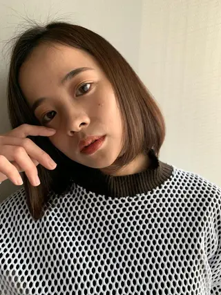 ミディアム GO TODAY SHAIR SALON 梅田NU茶屋町店所属・田中成美/レイヤー カット/透明感カラーのヘアスタイル