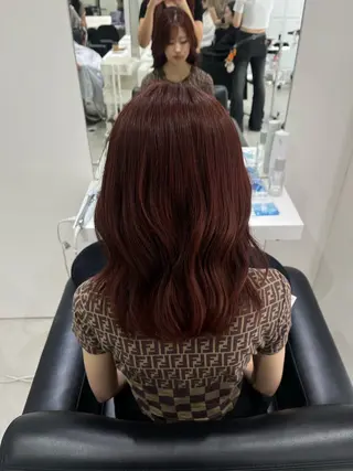ミディアム 暖色ツヤカラー♥️/ senri.のヘアスタイル