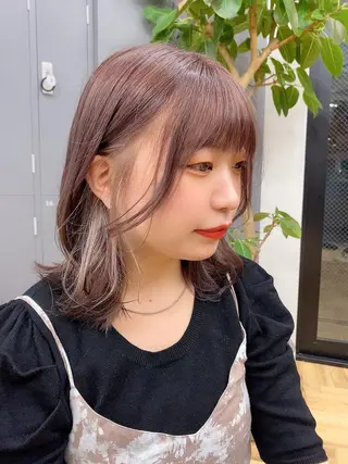 ミディアム カラー 🫧ふじたまゆ🫧 レイヤーカット✂︎のヘアスタイル