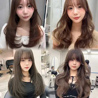 ロング カラー ヘアアレンジ fumika🎀 韓国ヘア×ベージュのヘアスタイル