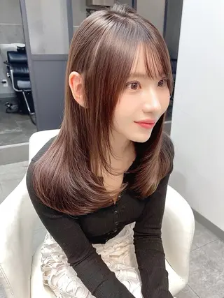 セミロング neaf六本木所属・韓国風レイヤー ショート/犬塚 優介のヘアスタイル