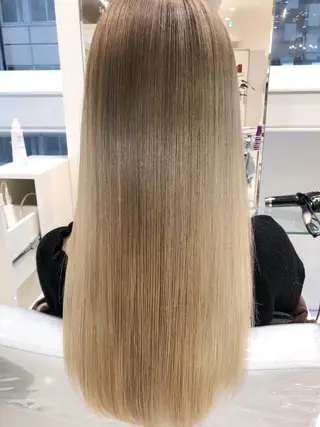 ロング カラー 縮毛矯正/髪質改善/ ブリーチ/東陽町✨のヘアスタイル