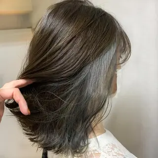 ミディアム 淡色ふんわりhair 新宿satomiのヘアスタイル