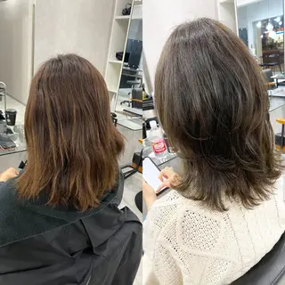 ミディアム カラー ⭐️ショート⭐️美髪 矯正⭐️水口陸のヘアスタイル