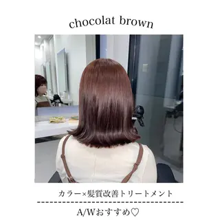 セミロング カラー ヘアアレンジ Ella所属・nana【艶髪】/ レイヤー/縮毛矯正のヘアスタイル