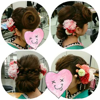 セミロング ヘアアレンジ vi viのヘアスタイル