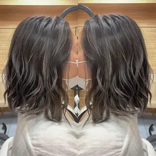 ミディアム カラー 縮毛/レイヤー 韓国/橋口のヘアスタイル