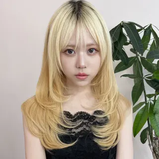 ロング カラー 韓国レイヤー×透明感 髪質改善　武田涼のヘアスタイル
