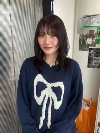 ミディアム カラー 🟡ひろの/ツヤ カラー/髪質改善🟡のヘアスタイル