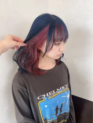 カラー nehus nagaoka所属・🖤複雑履歴ブリーチ Mizuki 🖤のヘアスタイル